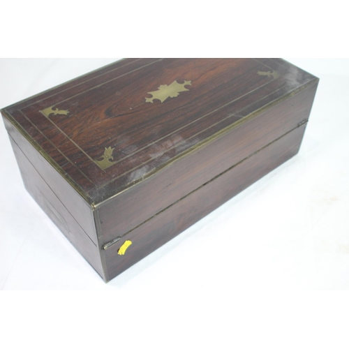 489 - ANTIQUE WRITING SLOPE 
46 X 26 X 18CM