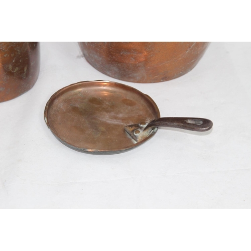 493 - COPPER KETTLE AND PAN