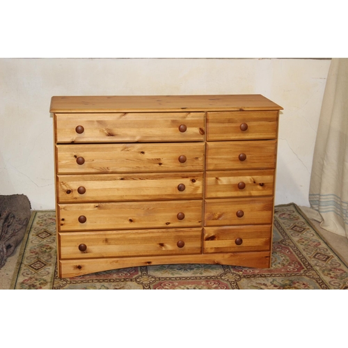 60 - PINE MULTI-CHEST OF DRAWERS 
115 X 40 X 88CM