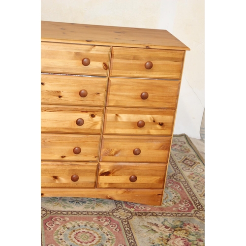 60 - PINE MULTI-CHEST OF DRAWERS 
115 X 40 X 88CM