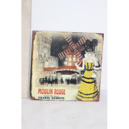 508 - MOULIN ROUGE TIN SIGN AND New York POSTER