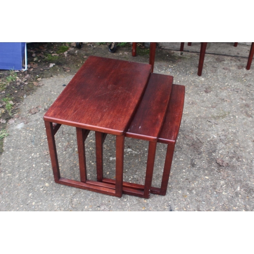 75 - RETRO ROSEWOOD NEST OF TABLES 
62 X 37 X 44CM