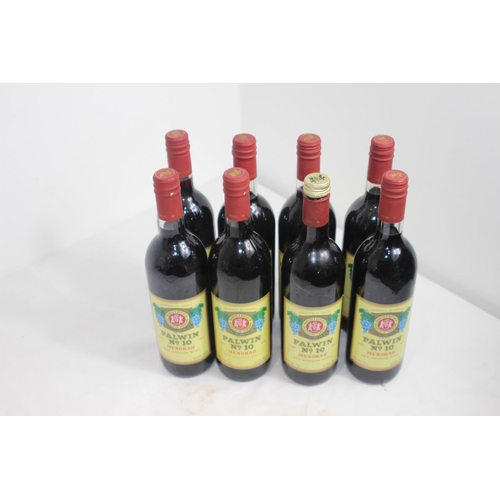 701 - 8 X BOTTLES OF PALWIN NO 10 MEORAH AND KOSHER RED WINE