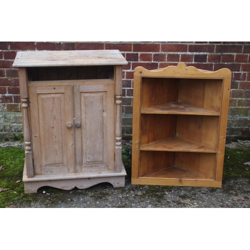 82 - PINE CUPBOARD AND CORNER CUPBOARD
71 X 43 X 92CM