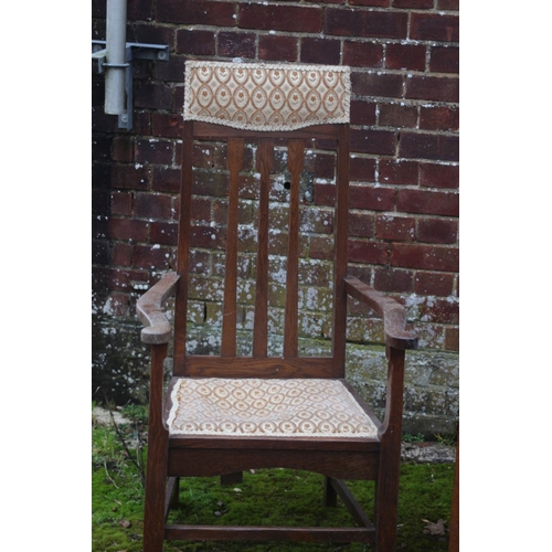 85 - 2 X ART AND CRAFT CARVER CHAIRS 
62 X 50 X 112CM