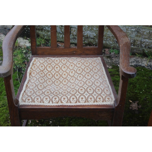 85 - 2 X ART AND CRAFT CARVER CHAIRS 
62 X 50 X 112CM