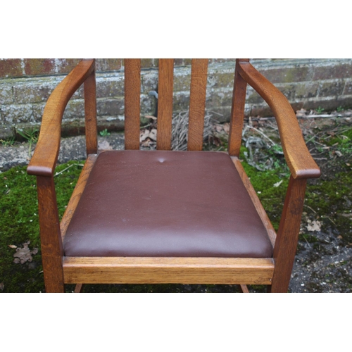 85 - 2 X ART AND CRAFT CARVER CHAIRS 
62 X 50 X 112CM