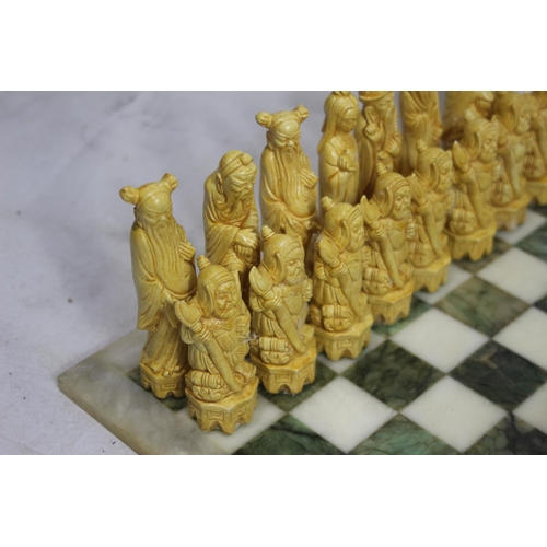 581 - VINTAGE CHESS SET - SOME A/F