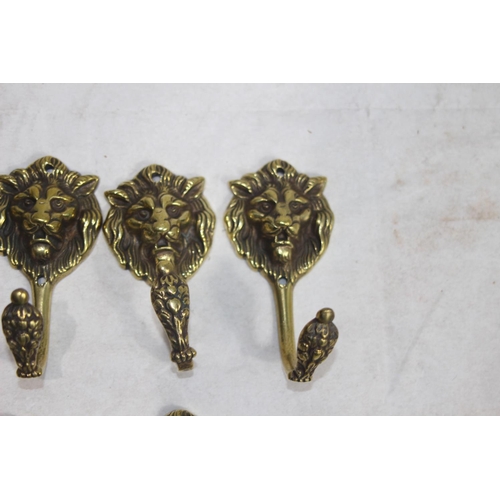 582 - VINTAGE LION MASK COAT HOOKS