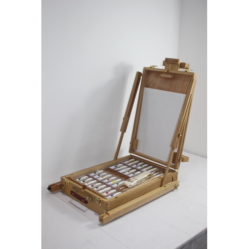 609 - ARTIST EASEL AND PAINT SET