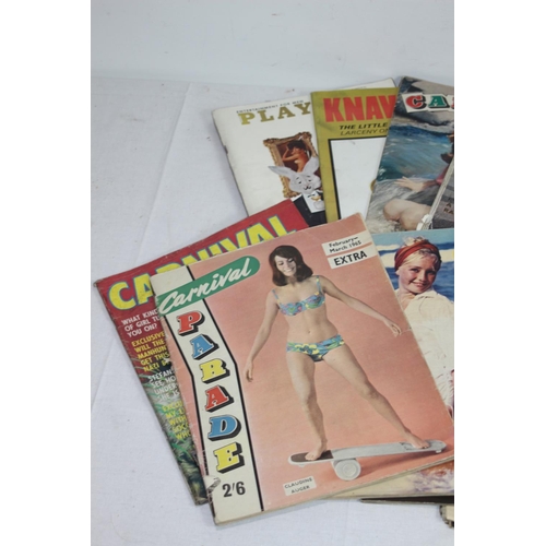 631 - VINTAGE CASE OF EARLY PLAYBOY AND ADULT MAGAZINES INCLUDING BLACK AND WHITE