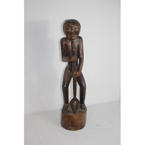 636 - LARGE ETHNIC WOODEN CARVED FIGURE 
75CM