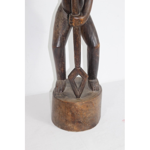 636 - LARGE ETHNIC WOODEN CARVED FIGURE 
75CM