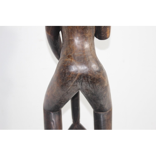 636 - LARGE ETHNIC WOODEN CARVED FIGURE 
75CM