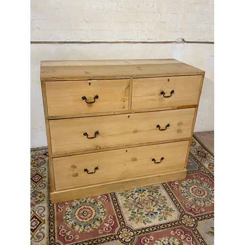 1 - VICTORIAN PINE CHEST OF DRAWERS 
107 X 45 X 92CM