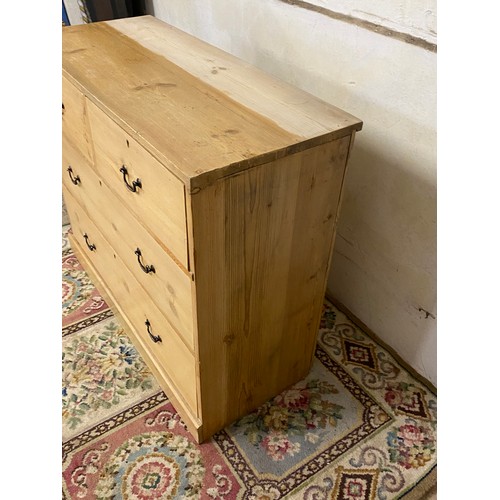 1 - VICTORIAN PINE CHEST OF DRAWERS 
107 X 45 X 92CM