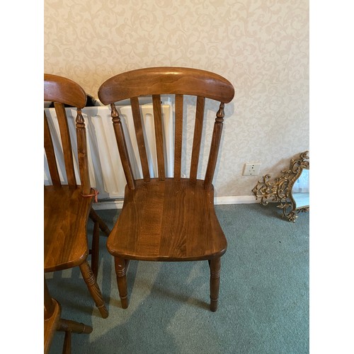 17 - 6 X PINE FARMHOUSE CHAIRS 
40 X 40 X 85CM