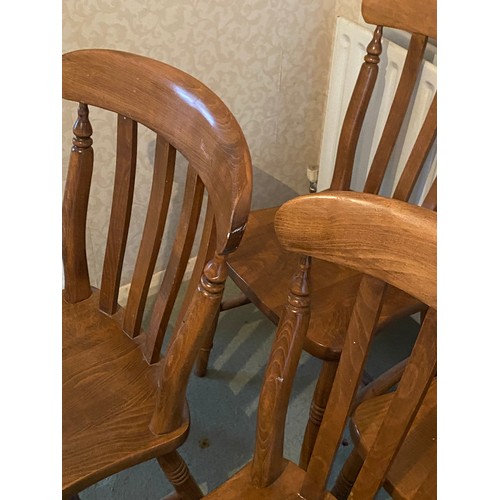 17 - 6 X PINE FARMHOUSE CHAIRS 
40 X 40 X 85CM