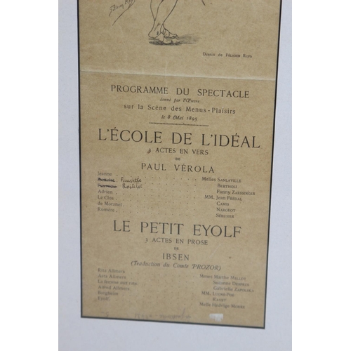 246 - ANTIQUE FRAMED L'ECOLE DE L'IDEAL PROGRAM
49 X 24CM