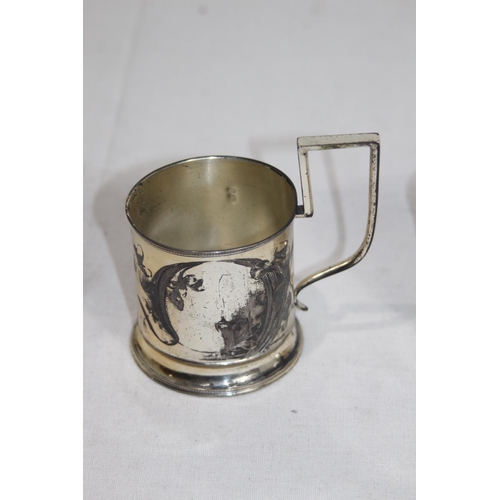 1151 - PAIR OF CONTINENTAL 875 SILVER DRINK HOLDERS - RUSSIA 1899 - 1910 - ODESSA - ILYA EGOROVICH SOROKIN ... 