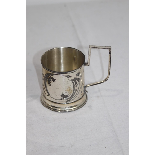 1151 - PAIR OF CONTINENTAL 875 SILVER DRINK HOLDERS - RUSSIA 1899 - 1910 - ODESSA - ILYA EGOROVICH SOROKIN ... 