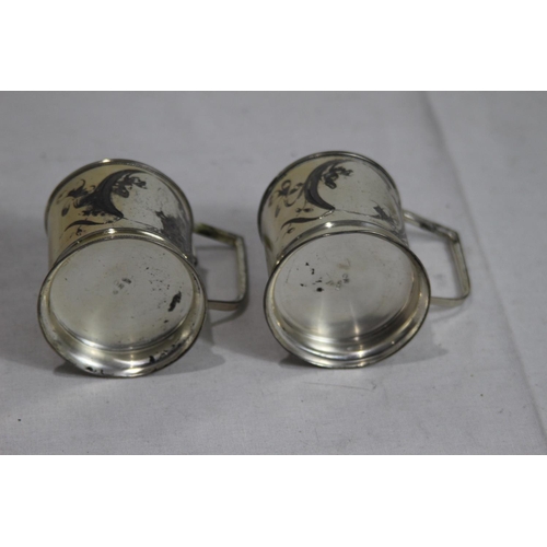 1151 - PAIR OF CONTINENTAL 875 SILVER DRINK HOLDERS - RUSSIA 1899 - 1910 - ODESSA - ILYA EGOROVICH SOROKIN ... 