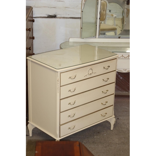 13 - Queen Anne STYLE BEDROOM SET INCLUDES WARDROBE, DRESSING TABLE AND TWO CHEST OF DRAWERS