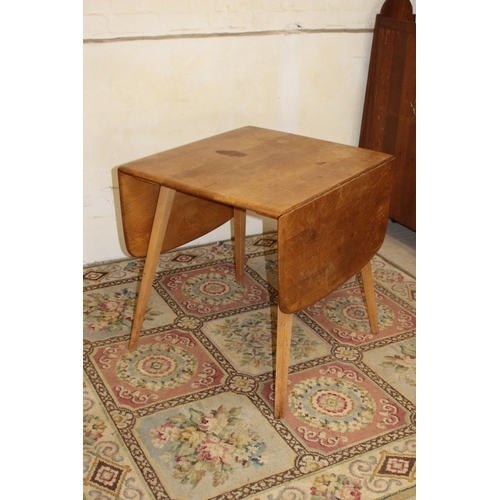 24 - BLONDE ERCOL DROP LEAF PLANK TOPPED TABLE 
137 X 74 X 71CM