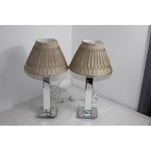 230 - PAIR OF MIRRORED MODERN LAMPS
50CM