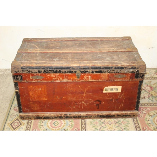 28 - VINTAGE ZINC LINED TRUNK 
100 X 56 X 52CM