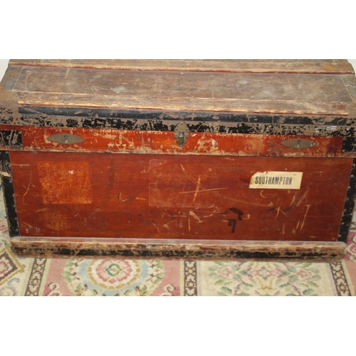 28 - VINTAGE ZINC LINED TRUNK 
100 X 56 X 52CM