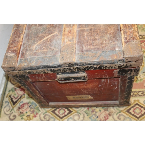 28 - VINTAGE ZINC LINED TRUNK 
100 X 56 X 52CM