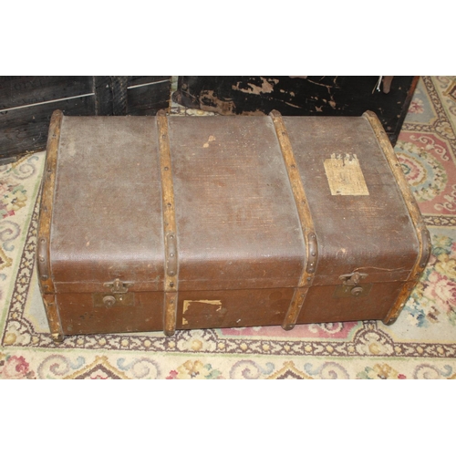 29 - 2 X COACHING TRUNKS AND WOODEN TRUNK 
60 X 57 X 68CM