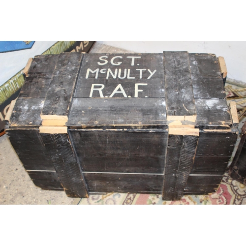 29 - 2 X COACHING TRUNKS AND WOODEN TRUNK 
60 X 57 X 68CM