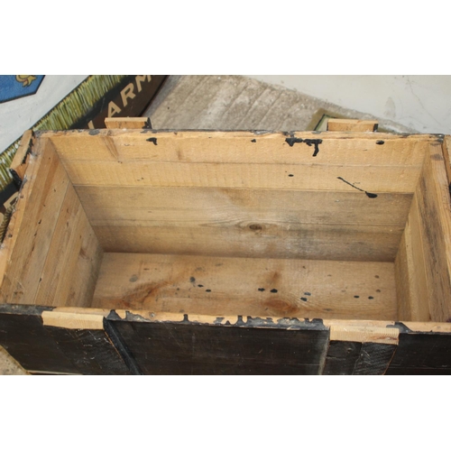 29 - 2 X COACHING TRUNKS AND WOODEN TRUNK 
60 X 57 X 68CM