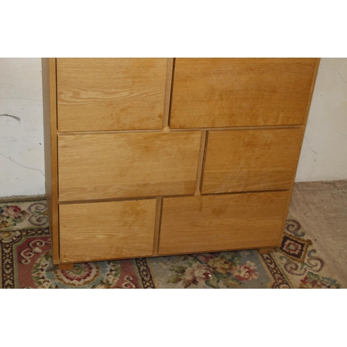 3 - BEECH MULTI CHEST OF DRAWERS 
49 X 78 X 147CM