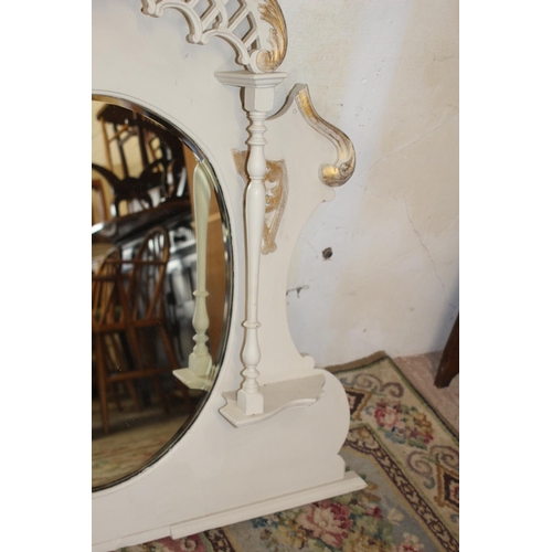 30 - ORNATE MIRROR AND Queen Anne STYLE CHAIR 
102 X 82 X 20CM