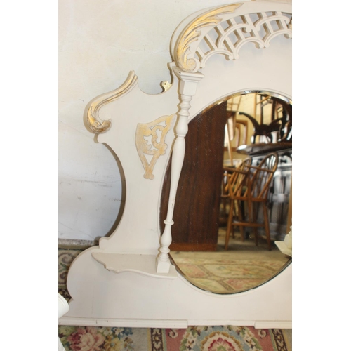 30 - ORNATE MIRROR AND Queen Anne STYLE CHAIR 
102 X 82 X 20CM