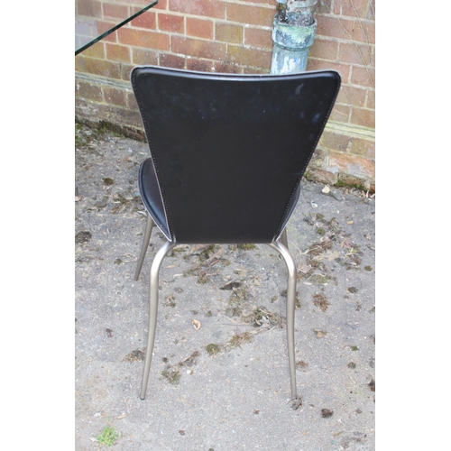 39 - THE CHAIR COMPANY GLASS TABLE AND 6 CHAIRS 
90 X 180 X 73CM