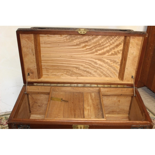 43 - CAMPHOR WOOD CARVED CHEST WITH LOCK
53 X 50 X 103CM