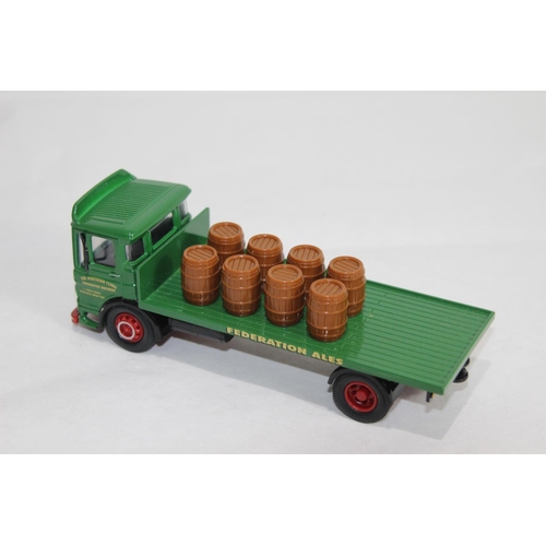 694 - CORGI 97370 AEC 4 WHEEL FLATBED WITH BARRELS DIECAST MODEL WITH BOX