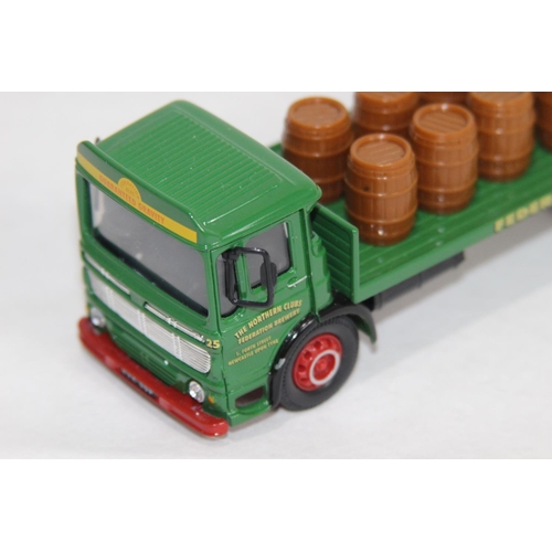 694 - CORGI 97370 AEC 4 WHEEL FLATBED WITH BARRELS DIECAST MODEL WITH BOX