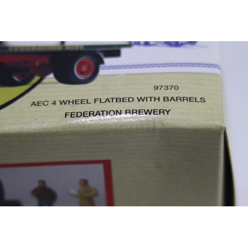 694 - CORGI 97370 AEC 4 WHEEL FLATBED WITH BARRELS DIECAST MODEL WITH BOX
