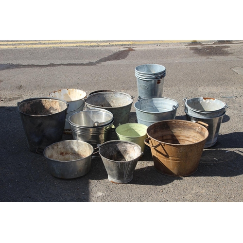 105 - LARGE QUANTITY OF GALVANISED BUCKETS ETC