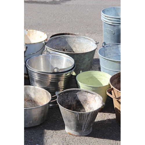 105 - LARGE QUANTITY OF GALVANISED BUCKETS ETC