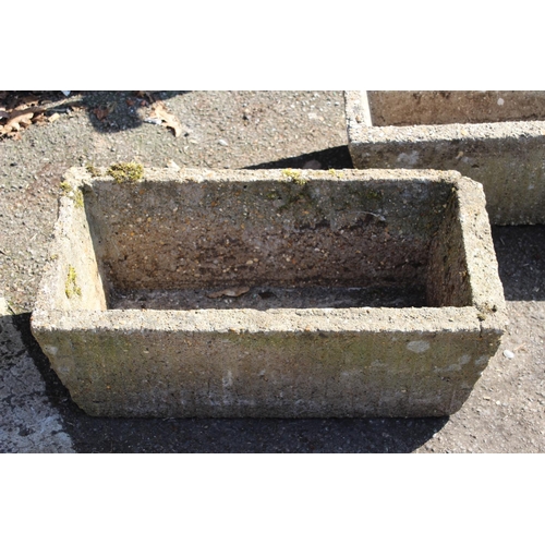 108 - 2 X STONE TROUGHS 
61 X 34 X 22CM