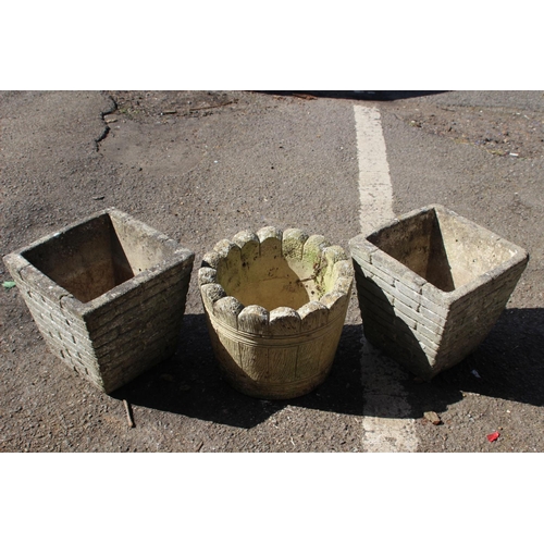 111 - QUANTITY OF STONE POTS 
25 X 25CM