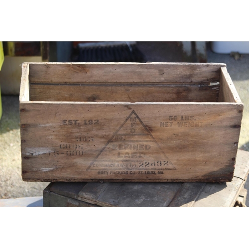 92 - 5 X VINTAGE WOODEN BOXES