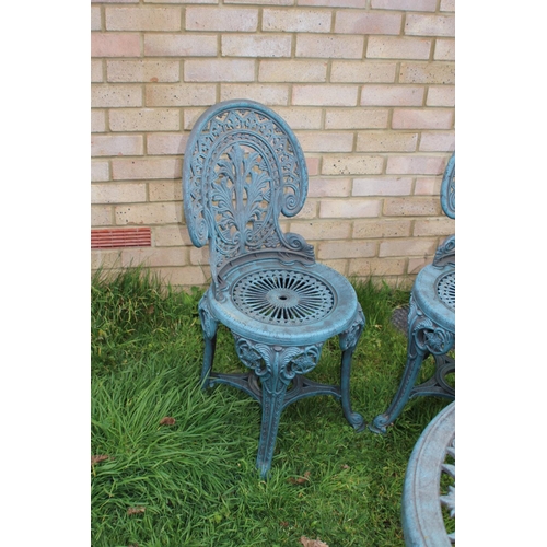 130 - PLASTIC GARDEN TABLE AND TWO CHAIRS 
68 X 67CM