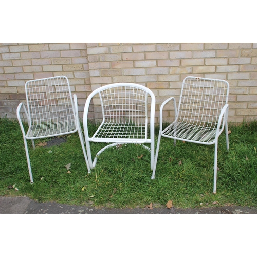 131 - METAL GARDEN TABLE AND 4 CHAIRS 
80 X 67CM